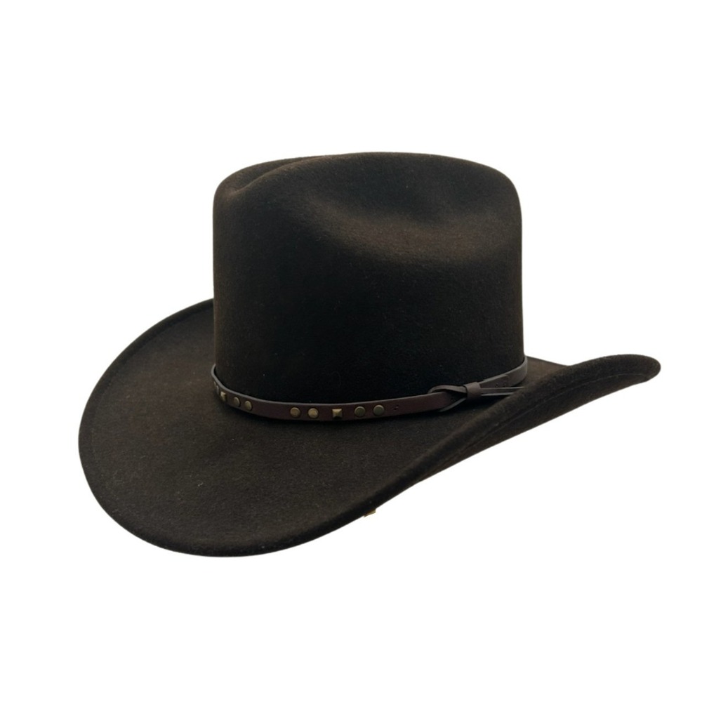 Bailey Chisholm Cowboy Hat Women's Size Large Brown 100% Wool Studded Leather